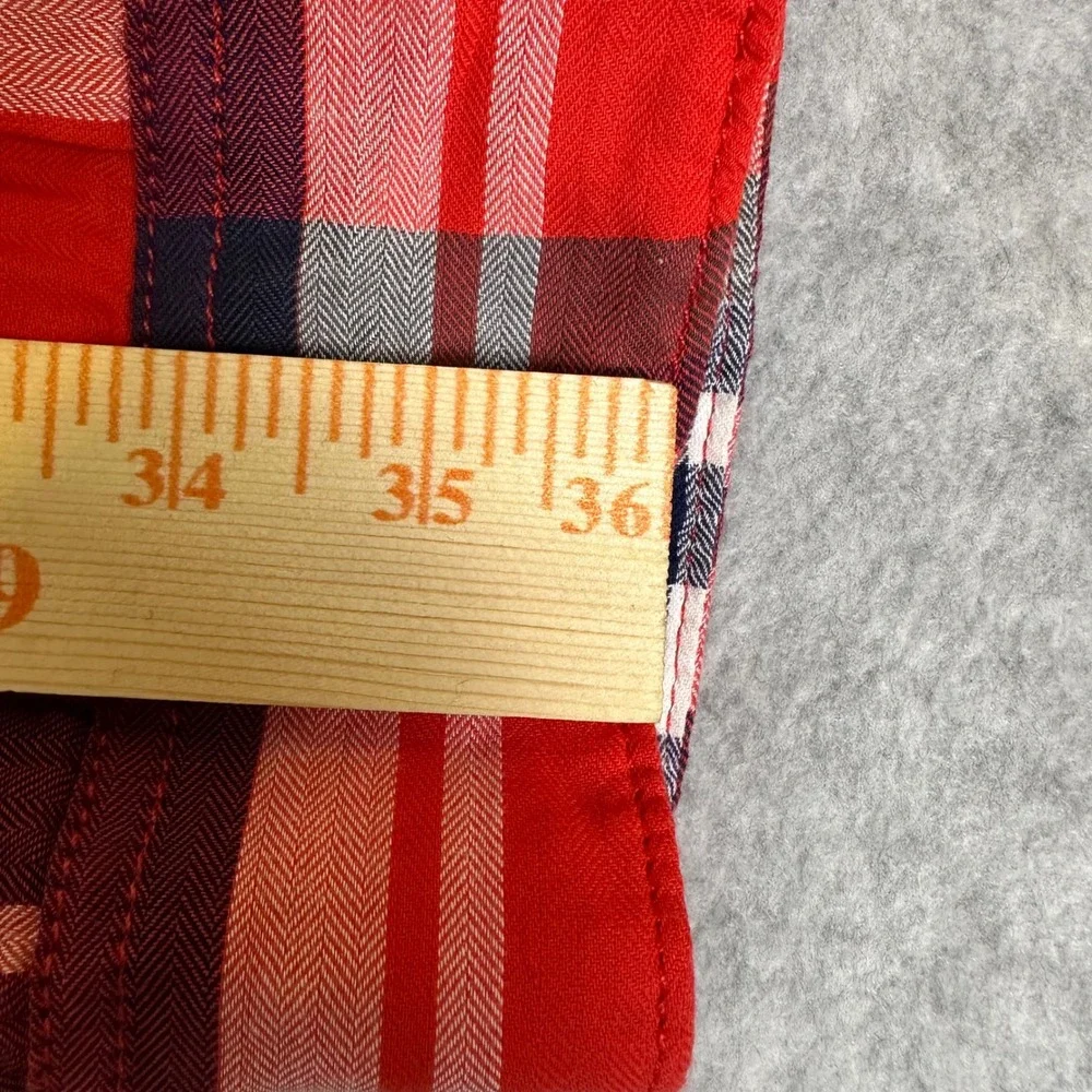 Urban Pipeline Mens XXL Plaid Button Down Shirt Red Navy Blue Long Sleeve NWT